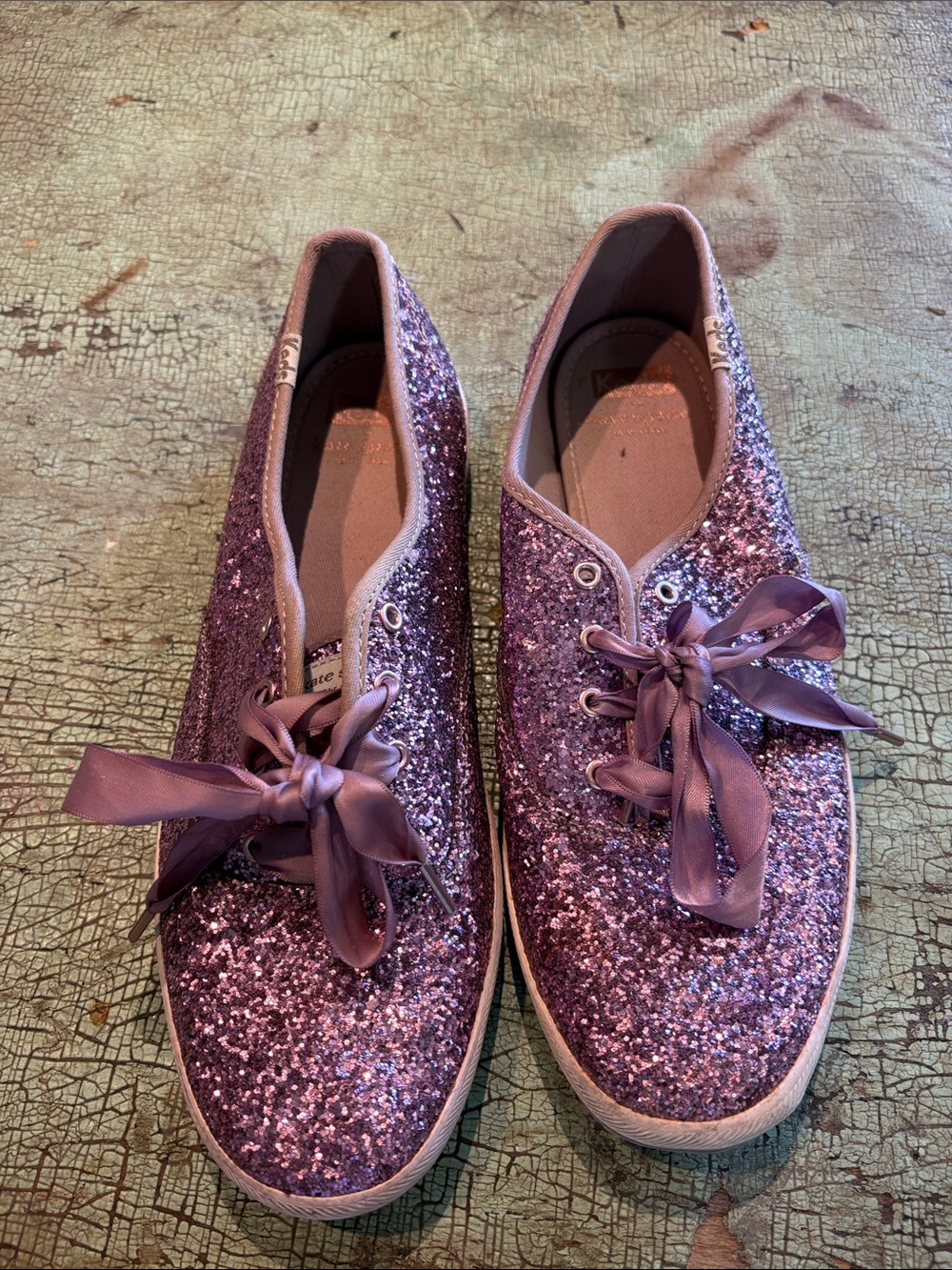 Keds x kate spade New York Purple Glitter Sneakers Size 9 - Picture 3 of 8